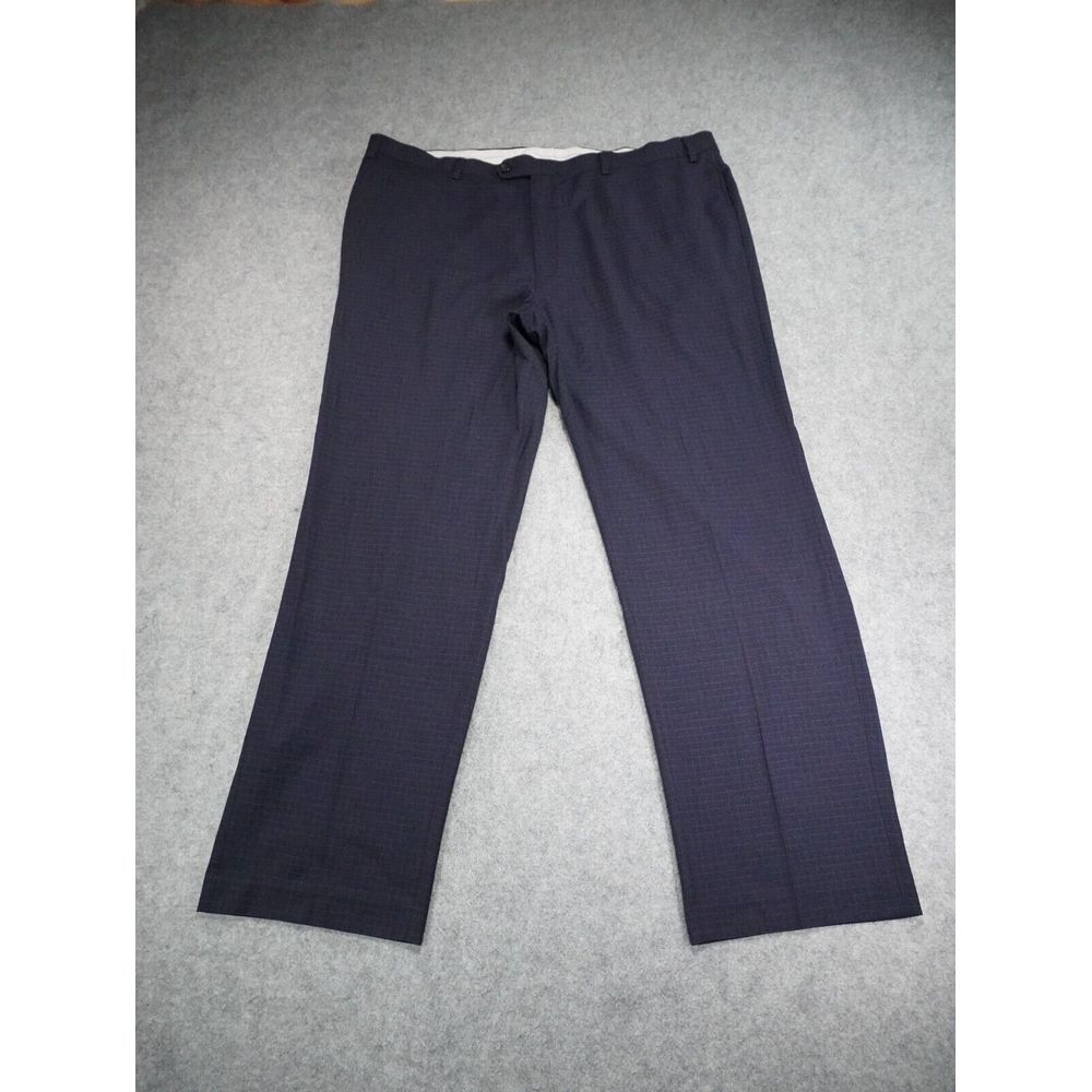 Ralph Ralph Lauren Dress Pants Mens 42x32 Slim Fit‎ Blue Check Straight Leg